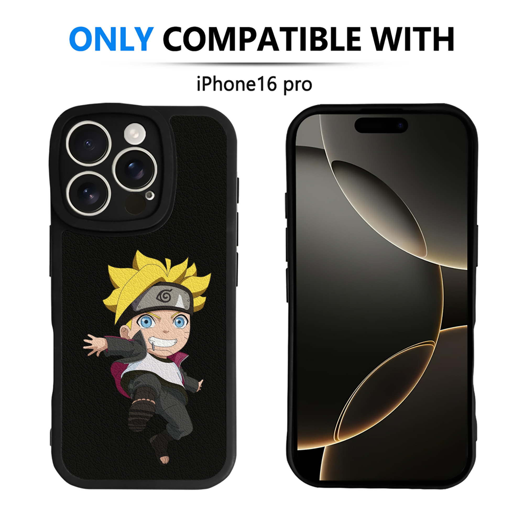 （画像用） NARUTO -ナルト- うずまき ボルト Uzumaki Boruto 【iPhone 16シリーズ対応】シリコンスマホケース（レザー調） 材質：シリコン